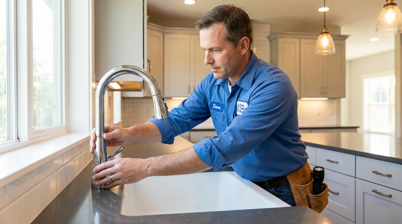 Kitchen faucet installation by Johns Plumbing LLC in Zumbrota