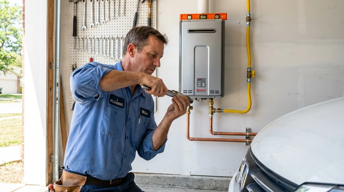 Tankless water heater installation by a Johns Plumbing LLC plumber in Zumbrota